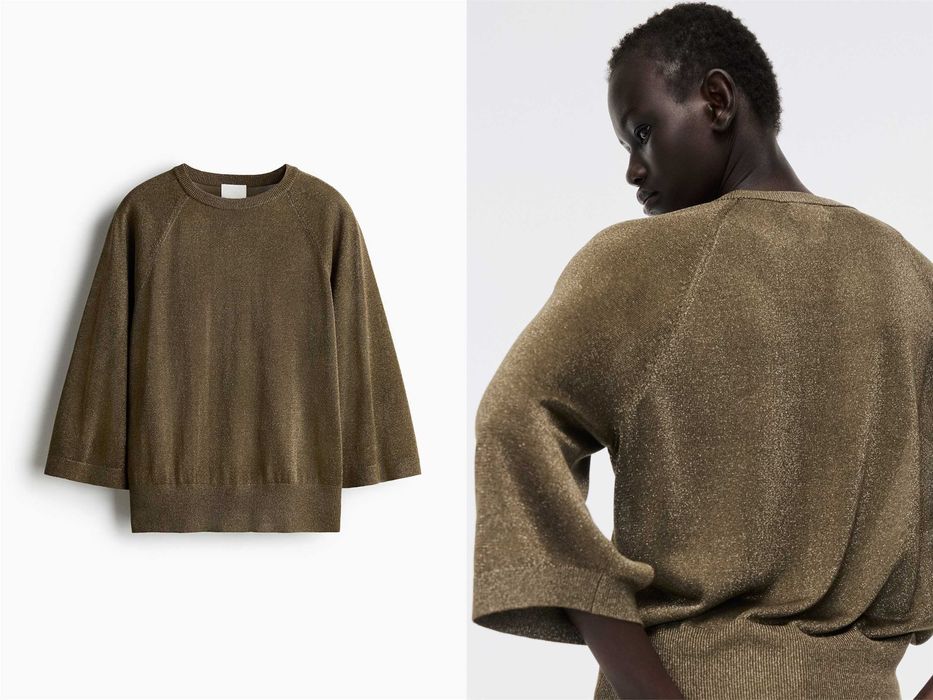 sweter brokatowy S nowa kolekcja bluzka zielony wiskoza PROMOCJA