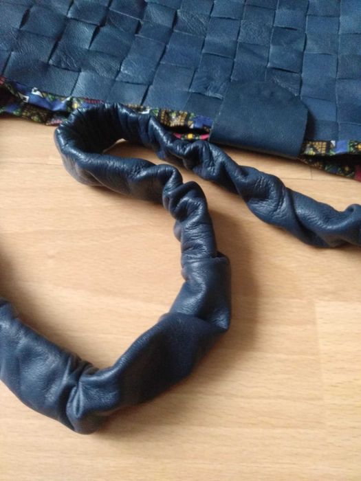 Torba worek granatowa skóra