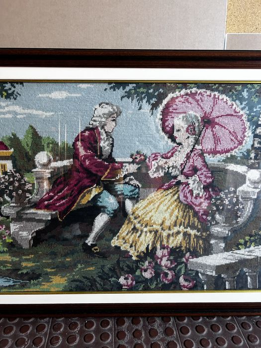 Gobelino (Tapeçaria) Romântica em Tear Jacquard – Emoldurado