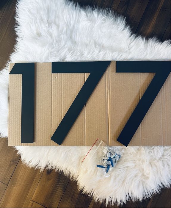 Tabliczka adresowa, numer na dom 3D aluminiowy, 177