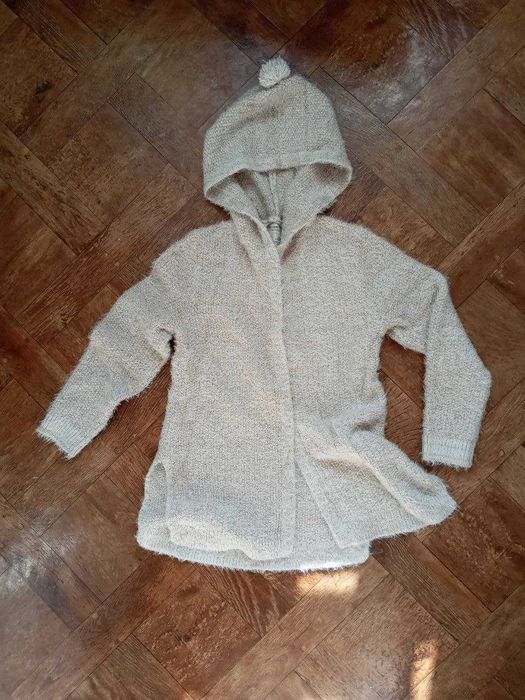 Тепла жилетка кардиган довга кофта дівчинки длинная теплая кофточка