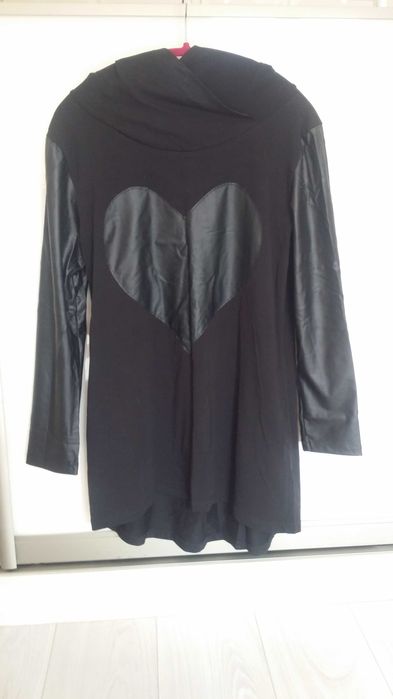 Bluzka tunika wstawki z eco skory rozm.L-XL