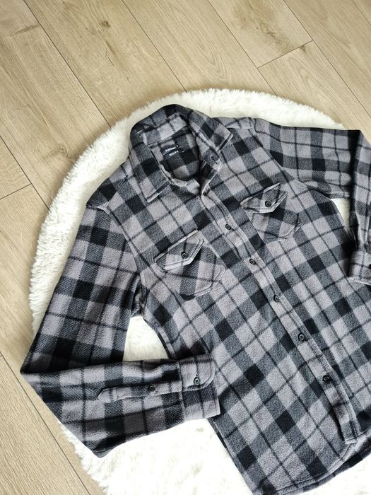 Bluza koszulowa damska polarowa ciepła koszula S 36 w kratę hit