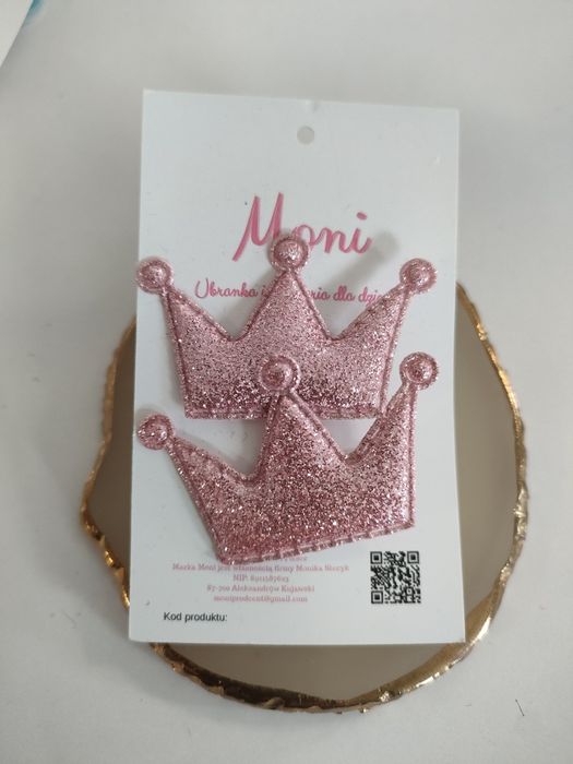 2 x spinka różowa korona