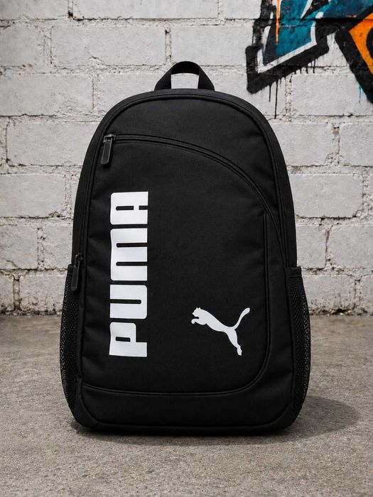 Качественный городской рюкзак с принтом "Puma". Рюкзак для учёбы. Цвет: черный.