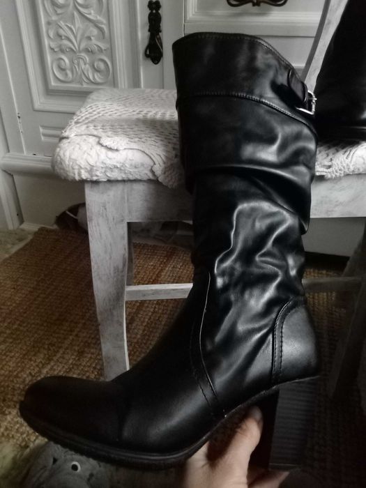 Buty PAVERS zimowe kozaki damskie ocieplane 37 czarne