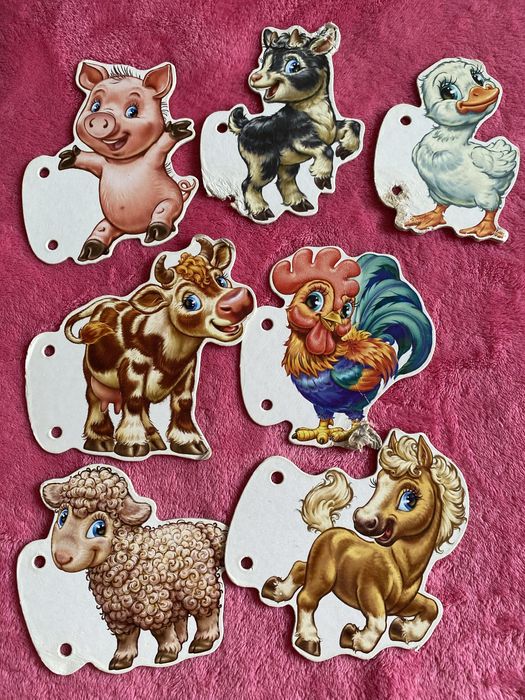 Картки на шнурівці овочі звірята