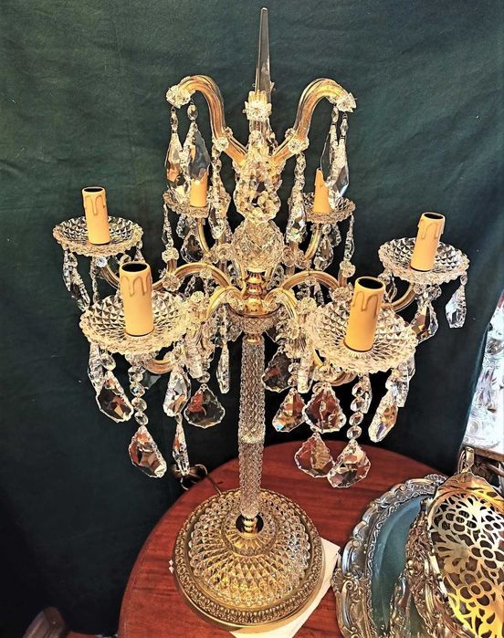 Candelabro Cristal Swarovski 6 Lâmpadas