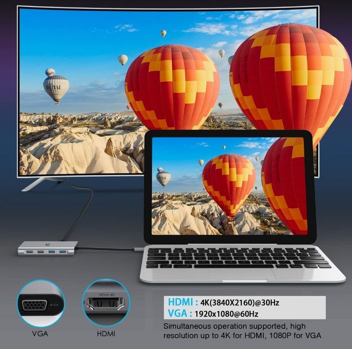 Base USB C 11 em 1 OBERSTER