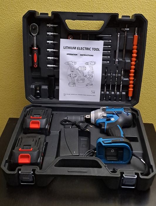 Pistola de impacto a bateria,380Nm -1/2 ", 21V (Artigo Novo)