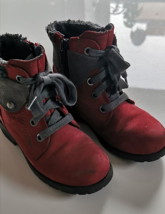 Buty zimowe skórzane dla dziewczynki rozm. 27