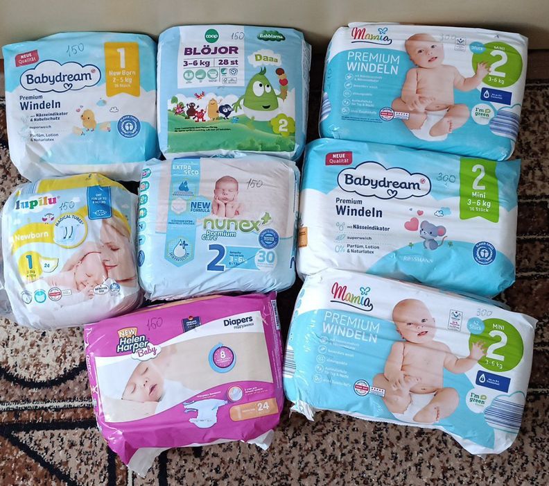 подгузники 1, 2 размер