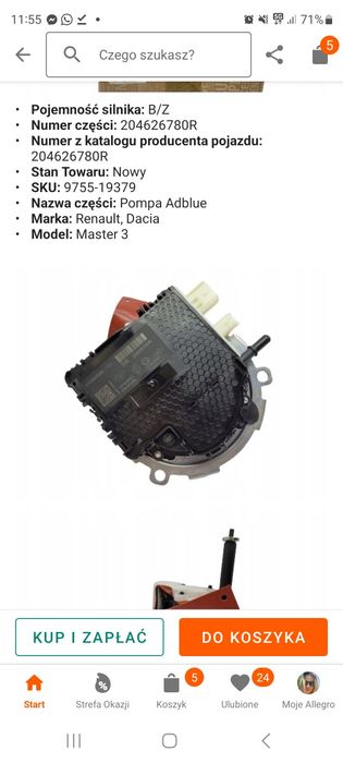 Pompa Adblue Renault Master 3 Oryginał