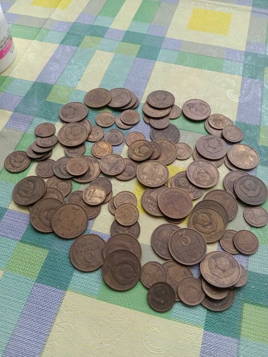 Монеты СССР 1,2,3 копейки (всего около 100 шт)