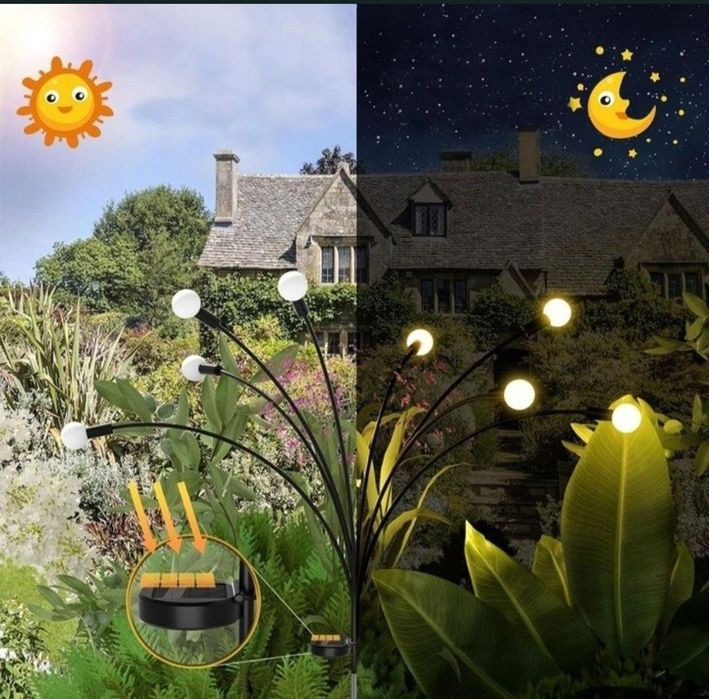 Lampa ogrodowa LED 10 kulek solarna