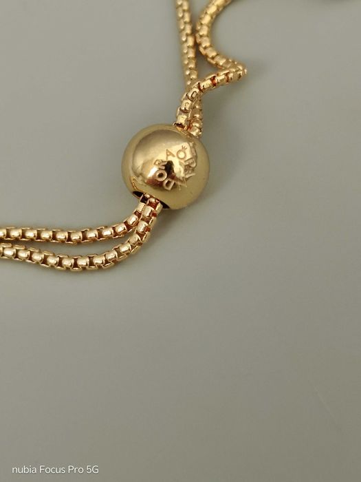 Серебряный браслет с позолотой р. 16-18