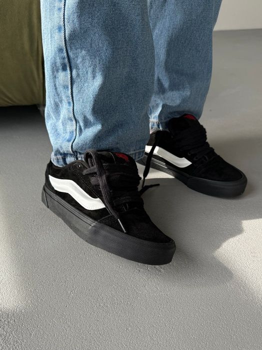 НОВИНКА! Vans Knu Skool White/Black 36 37 38 39 40 41 ванс кну скул чорні білі