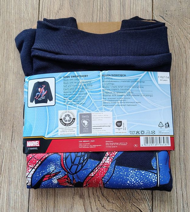 Bluza chłopięca granatowa Marvel Spider-Man 110-116 nowa