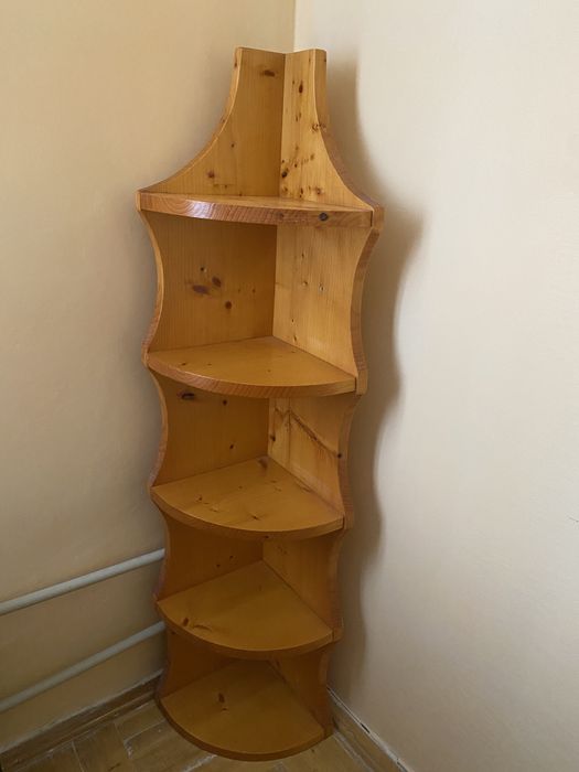 Поличка кутова. Деревʼяна. Стелаж.