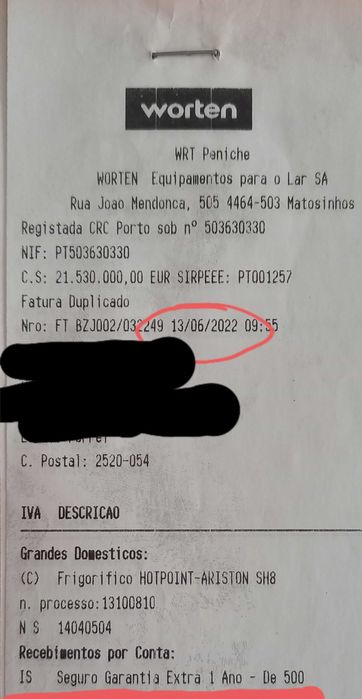 Figorifico Hotpoint-Ariston com garantia