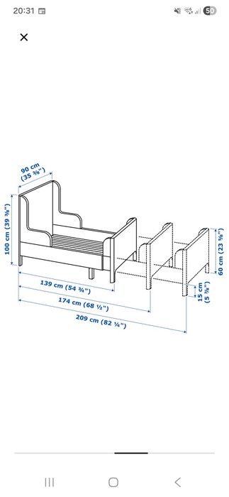 IKEA BUSUNGE + materac | Stan niemal idealny