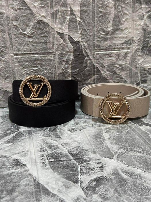 Pasek LV Louis Vuitton beżowy I czarny nowy model