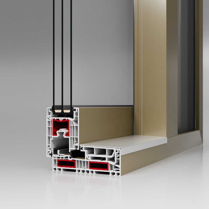 Okno tarasowe przesuwne Drutex trzyszybowe 1800 x 2100 różne wymiary.