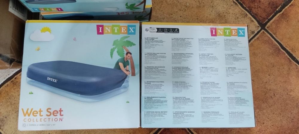 granatowa plandeka ochronna pokrywa na basen intex 305x183 cm