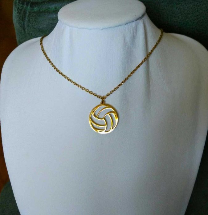 Colar Aço Dourado c/ Bola NOVO
