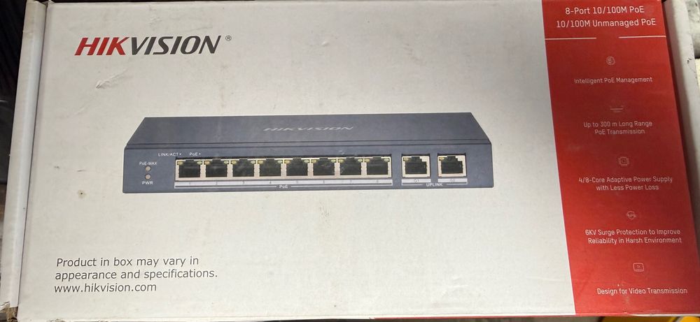 switch Hikvision 8 Port 10/100M PoE