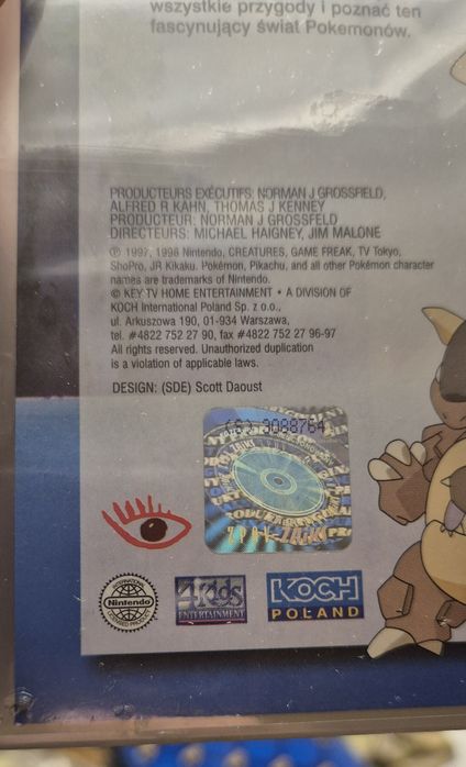 Pokemon cz 1 kaseta VHS bajka. Fabrycznie nowa zafoliowana unikat