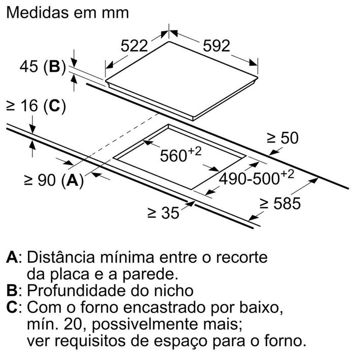 Placa vitrocerâmica Bosch 60 cm NOVA (Serie 6)