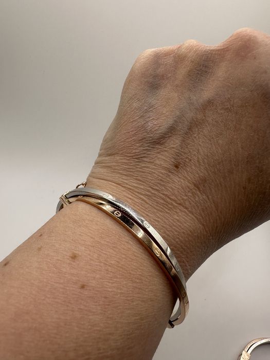Браслет від 8.77г Cartier Love - золото червоне і біле 585 проба