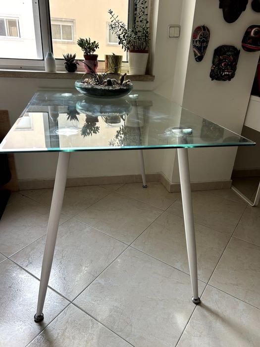 Mesa de jantar vidro temperado