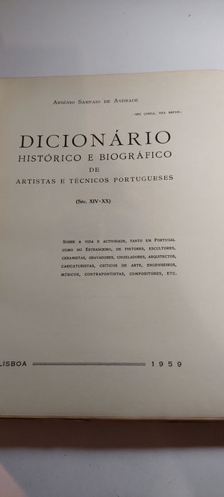 Dicionário Histórico e Biográfico de Artistas e Técnicos Portugueses