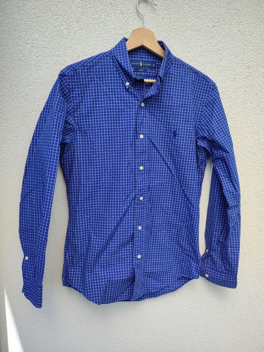 S Ralph Lauren slim fit koszula niebieska w kratkę