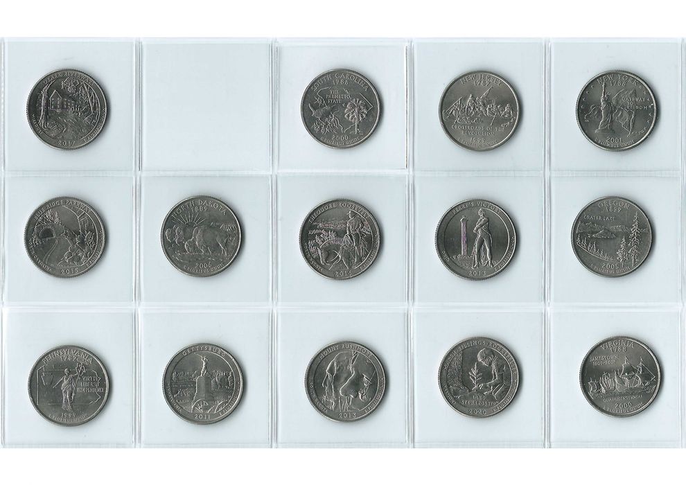 Monety USA, 1/4 dolara, 39 sztuk