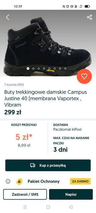 Campus vaportex r 37 vibram buty zimowe trekkingowe