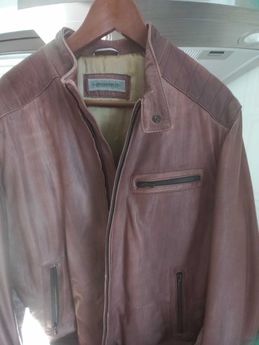 casaco de couro   de  homem da marca lagerfeld