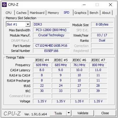 память 16 GB PC3-12800 DDR3-1600 Crucial