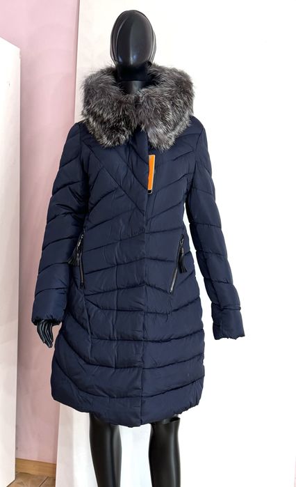 Sale!! Жіночий пуховик з натуральним хутром 42 44 46 пальто