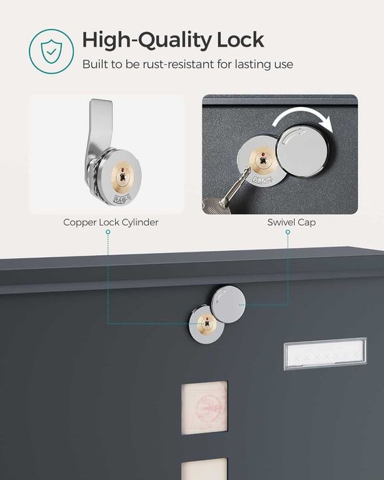 Nowa skrzynka na listy / pocztowa / na kluczyk / SONGMICS !6252!