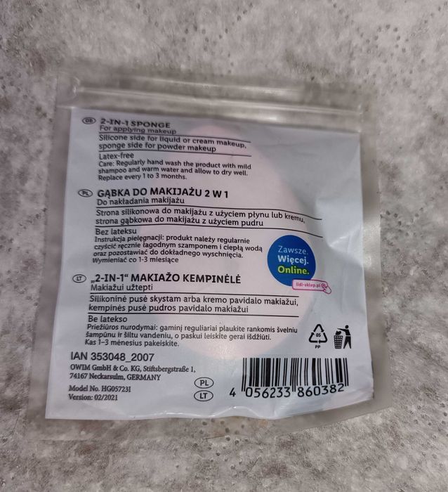 Gąbka do makijażu 2w1