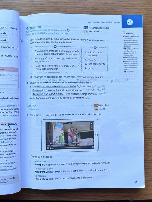 Manual e Caderno de Atividades de Português – 8.º Ano