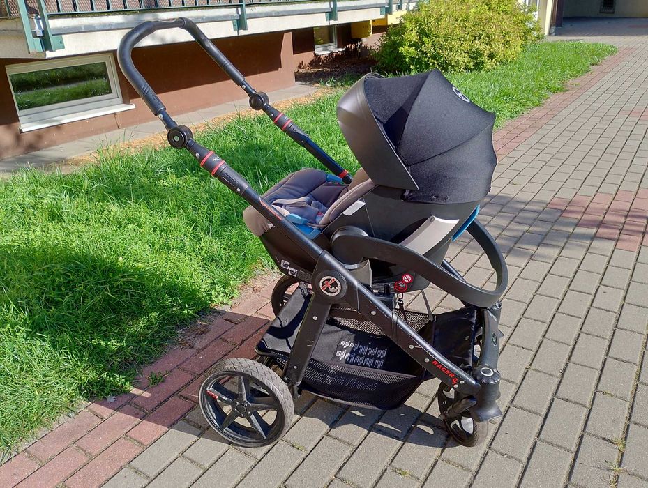 Hartan Racer GT + fotelik Cybex Aton5, zestaw 3w1 na zimę + dodatki