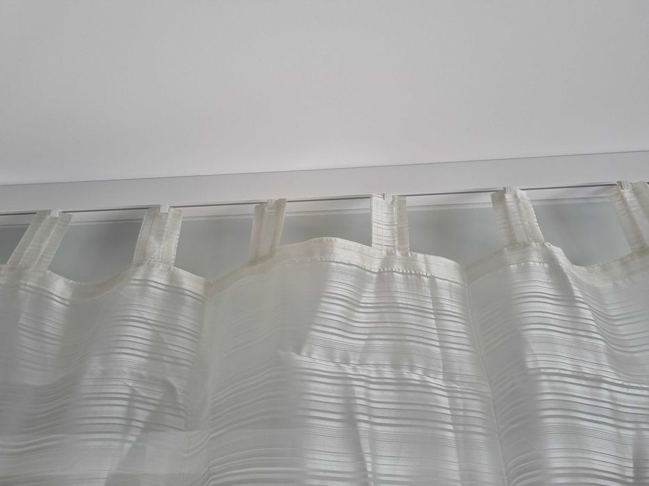 2 firanki firanka ecru kremowe paski 230 x 135 cm