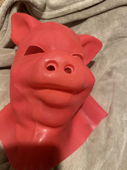 Różowa Maska lateksowa świni przebranie Halloween