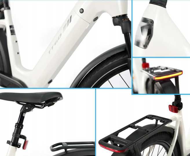 NOWY Rower elektryczny TTGO Z5 brązowy/ biały