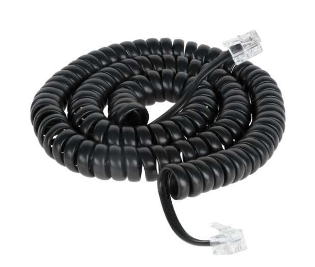 Kabel telefoniczny skręcany 4m czarny 2szt
