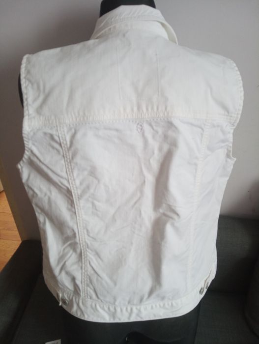 Biała dżinsowa kamizelka Basic M